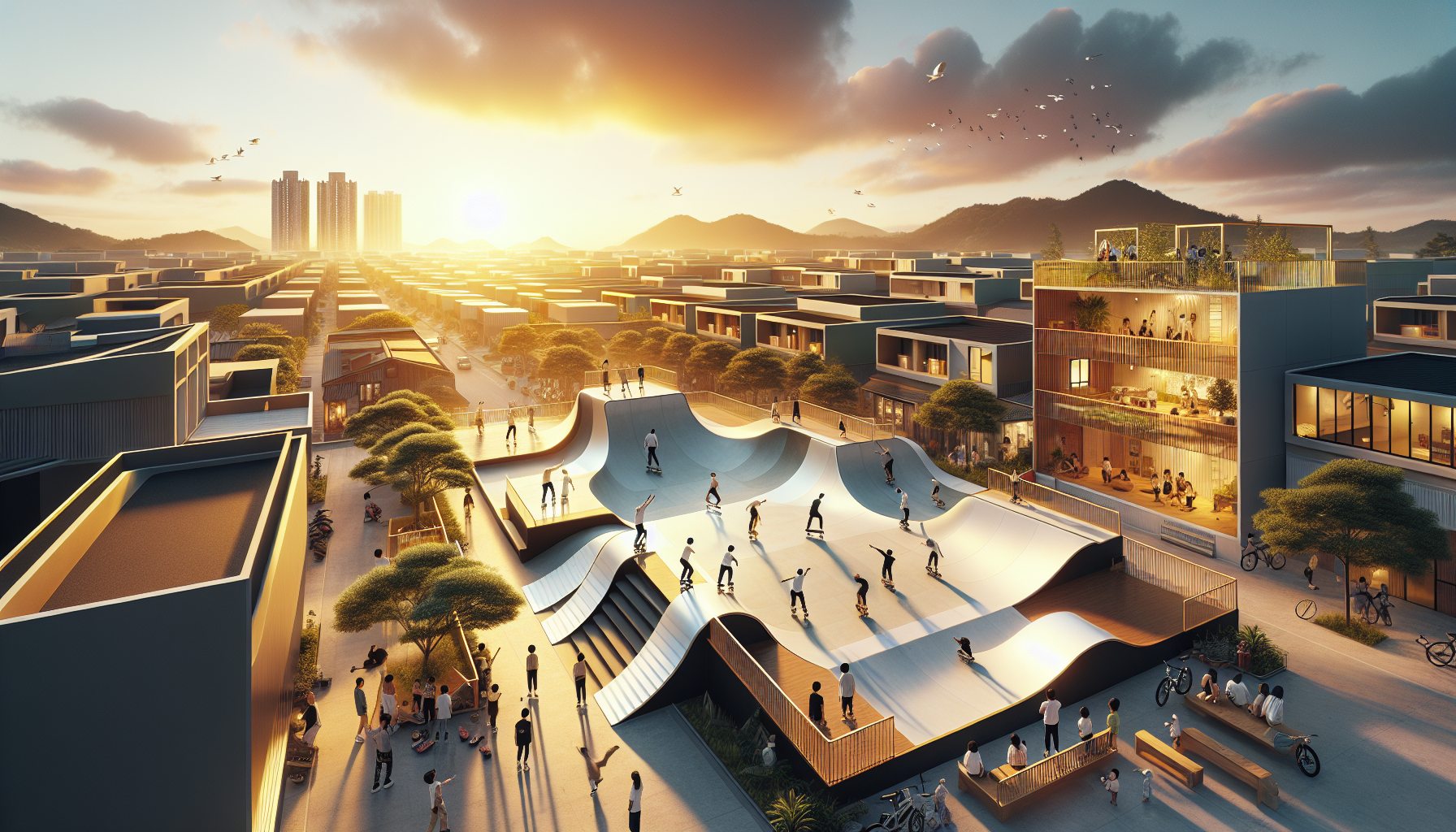 현대적 디자인과 공동체를 연결하는 청도의 루프탑 스케이트파크